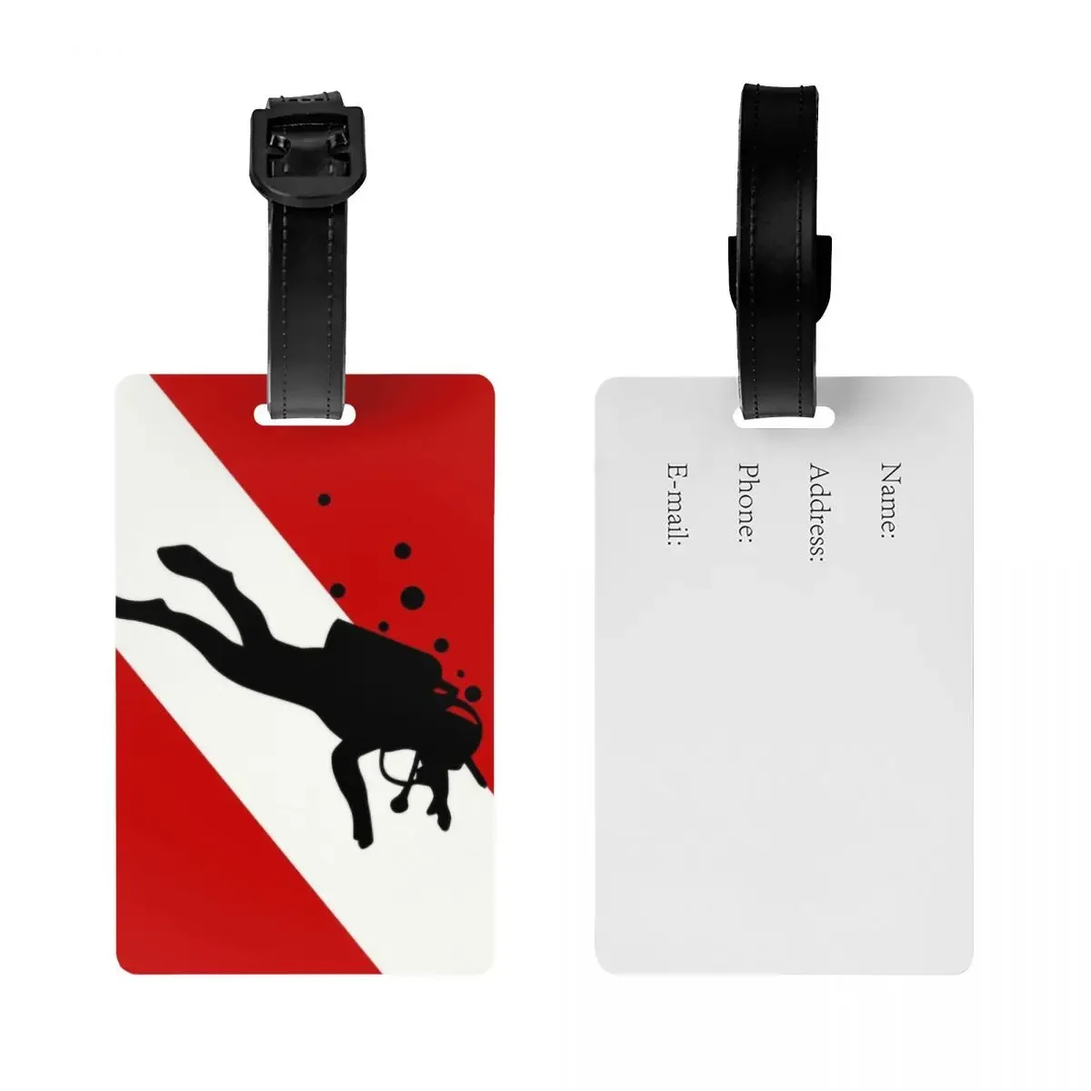 Scuba Dive Flag Bubble Luggage Tags Custom Diving Diver Baggage Tags Privacy Cover Name ID Card