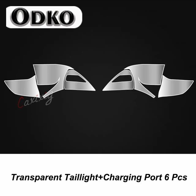 Blackened Tint Film For Tesla Model 3 Y Full Set Headlight Taillight Foglight Charging Port Car Styling TPU Film