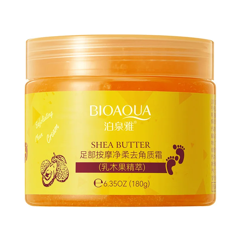 BIOAQUA Foot Cleansing Exfoliating Cream Shea Butter Foot Massage Scrub Remove Dead Skin Moisturizing Foot Scrub
