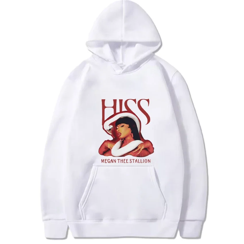 Hot sale Megan Thee Stallion Album Hiss print Hoodie Men Women vintage hip hop streetwear Unisex Fleece Long sleeve Sweatshirt