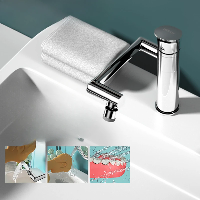 Household Universal Hot and Cold Washbasin Washbasin Basin Faucet Digital Display Folding Single Handle Single Hole