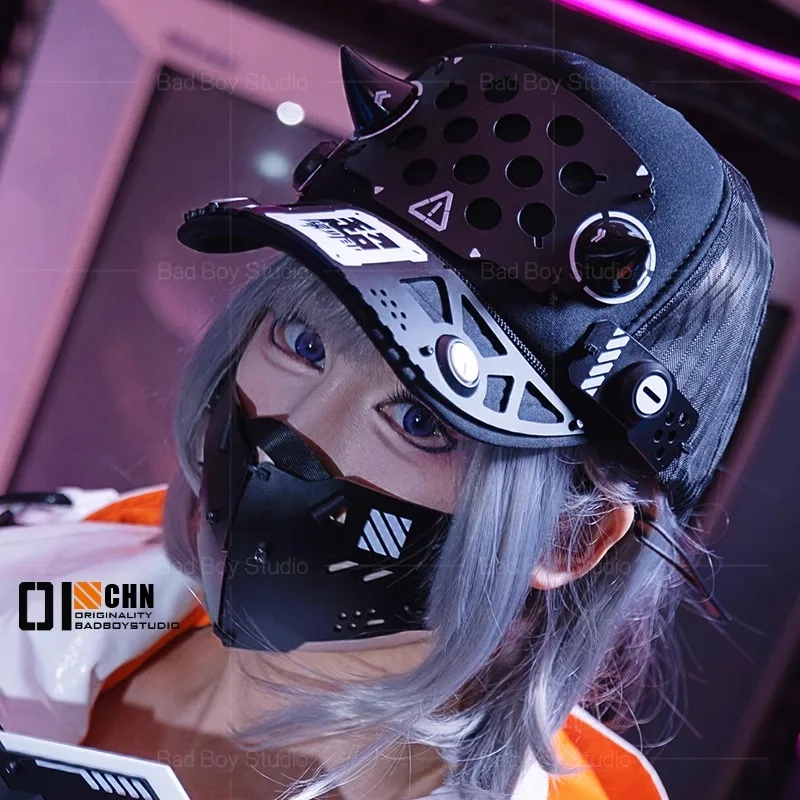 

2025 Game Cyberpunk Cosplay Mask Accessories Women Sci-fi mechanical mechs Mask Hand Armor Cosplay Props Halloween