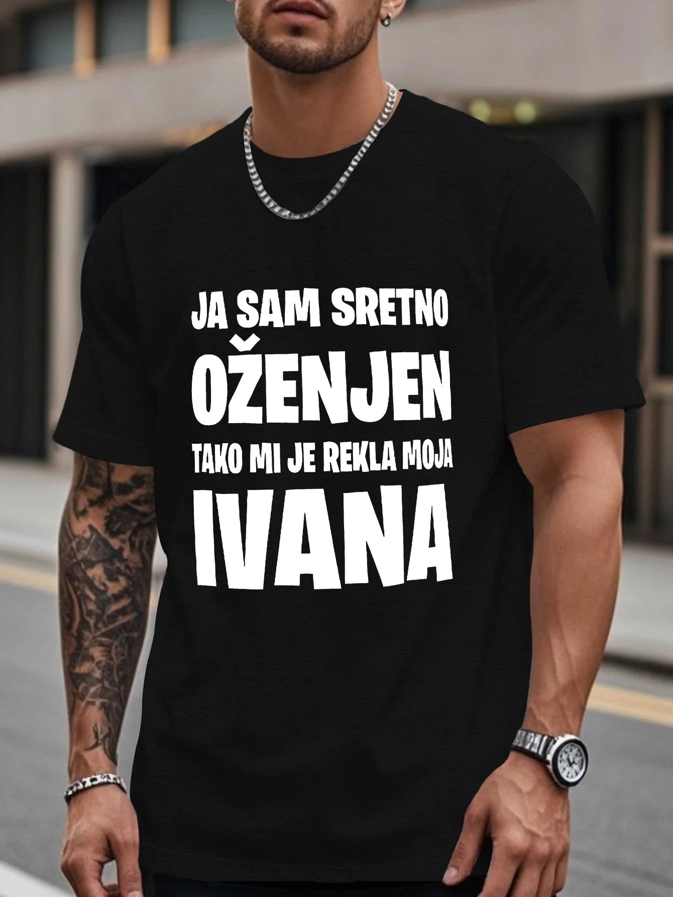 Camiseta masculina de manga curta Name Ivana Interesting Croatian, unissex, solta e respirável, de algodão, para o verão.