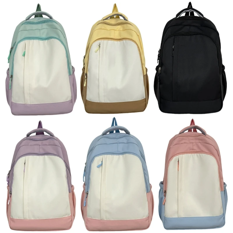 Mochila elegante para meninas, bolsa escolar capacidade, mochila casual para livros, mochila nylon para laptop