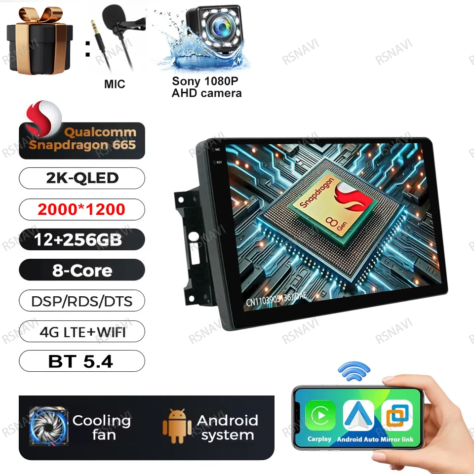 Android 15 Autoradio Voor Jeep Wrangler 3 JK 2007-2018 Head Unit Draadloze Carplay Auto GPS QLED DVD multimedia Navigatie BT