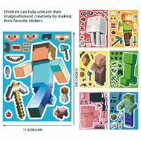 8Sheets Classic Game My World Graffiti Stickers DIY Laptop Luggage Phone Case Scrapbook Stationery Decal Kid Toy