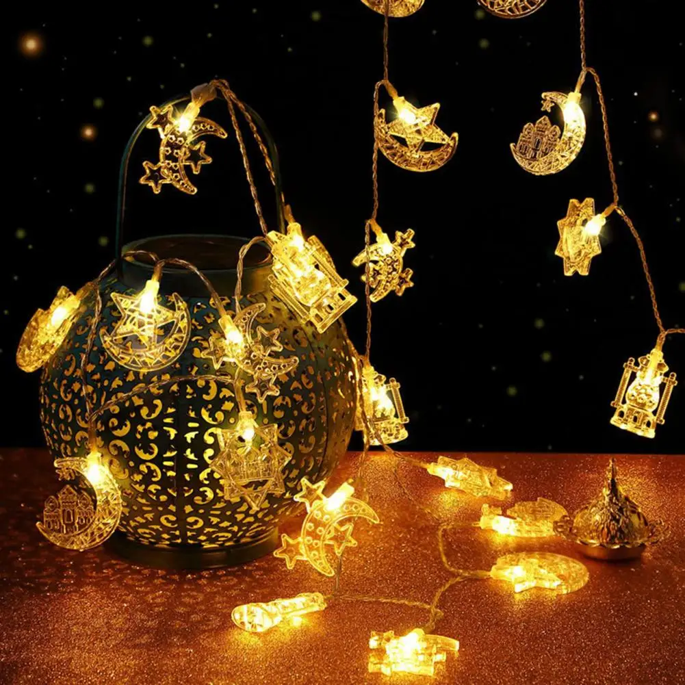 

Battery Operated Ramadan Light Led Fairy Light Ramadan Decor Elegant Ramadan Moon Castle Star Fairy Lights for Eid Mubarak Home