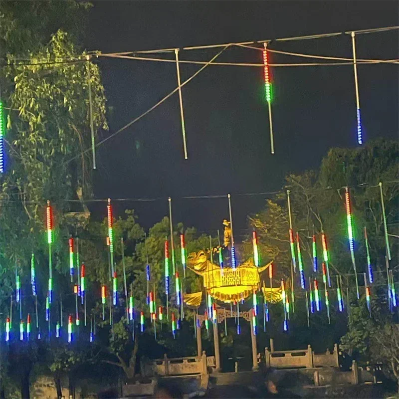 32/24/16/8 tubi Meteor Shower Rain Lights EU/US Falling Raindrop Fairy String Light per Street Garland Christmas 2025 capodanno