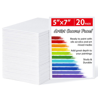 20 Pack 5x7 Inch Canvas Boards for Painting,Primed Blank Flat Canvas Panels for Oil,Watercolor,Acrylic,Gouache and Tempera