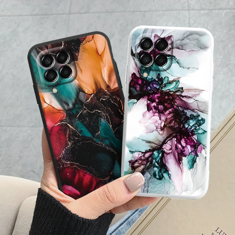 Case For Samsung Galaxy M33 M53 5G Phone Cover Vintage Marble Watercolor Painting Silicone tpu Funda For Samsung M55 M54 M34 M13