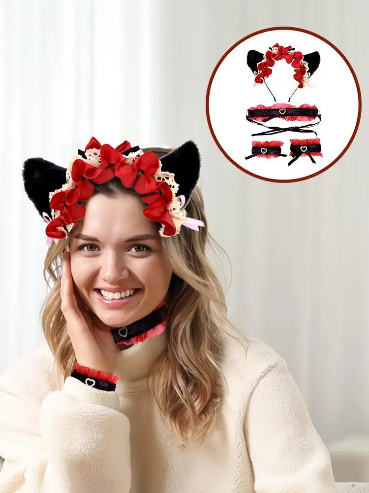 

Cat Ear Headbands Cosplay Headpiece Costume Accessories for Christmas Nightclub Valentine's Day Halloween Party Women Girls