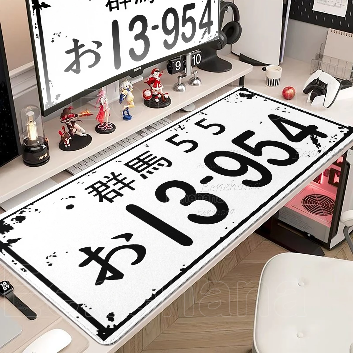Gaming Mouse Pad Anime Initial D Non-slip Mousepad Large Keyboard Mats Office Deskmat Black And White Rubber Mice Pad Carpet Rug