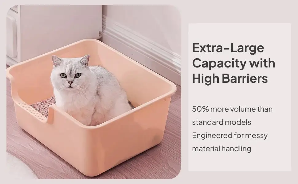 Open Litter Box Pet Supplies Easy Carry Cat Litter Container Kitten Toilet 22cm High Sided Pet Cat Toilet Sand Box Lowered Front
