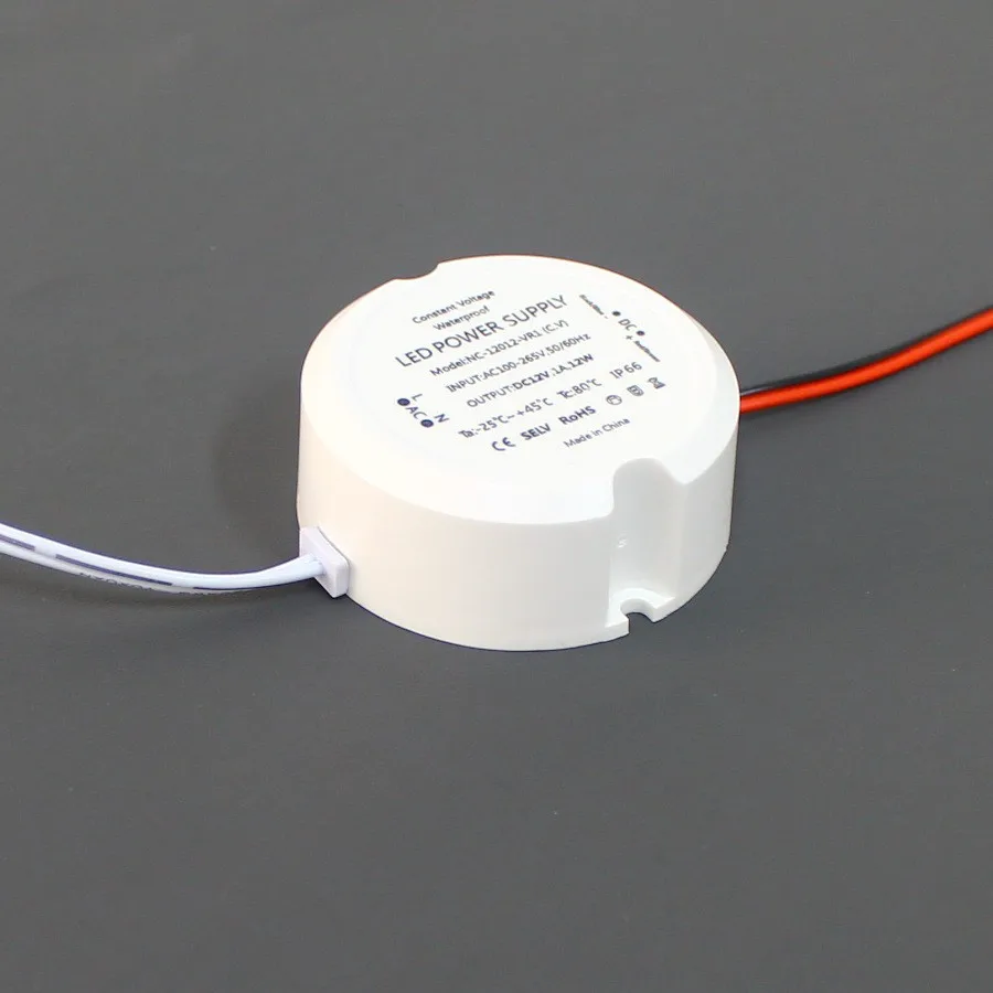 C.V DC12V/24V 48W mini round waterproof LED driver switching power supply lighting transformer GaN EMC LVD universal AC100-265V