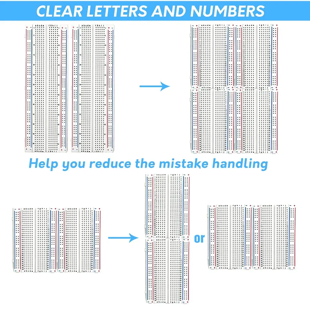 1 pz 830 punti 400 punti breadboard senza saldatura per blocchi di collegamento distribuzione Proto Shield