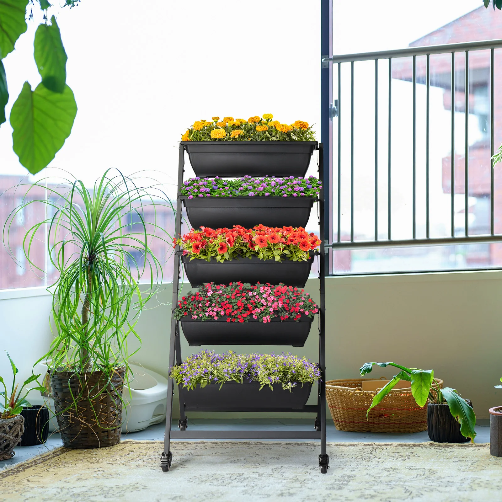 

5 Tiers Vertical Garden Bed, Vertical Garden Planter Indoor and Outdoor, Vertical Elevated Garden Bed Perfect for Vegetables