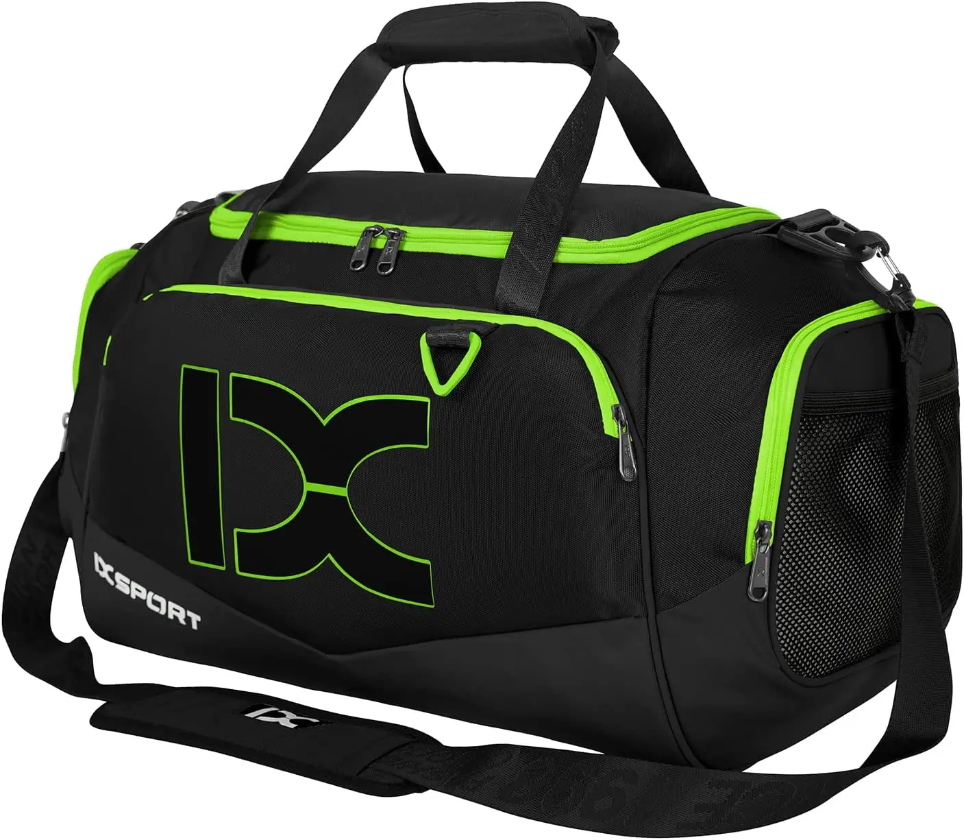 

Спортивная спортивная сумка 40 л/55 л, водонепроницаемая сумка с влажным/сухим карманом и отделением для обуви для женщин и мужчин (черный, зеленый)