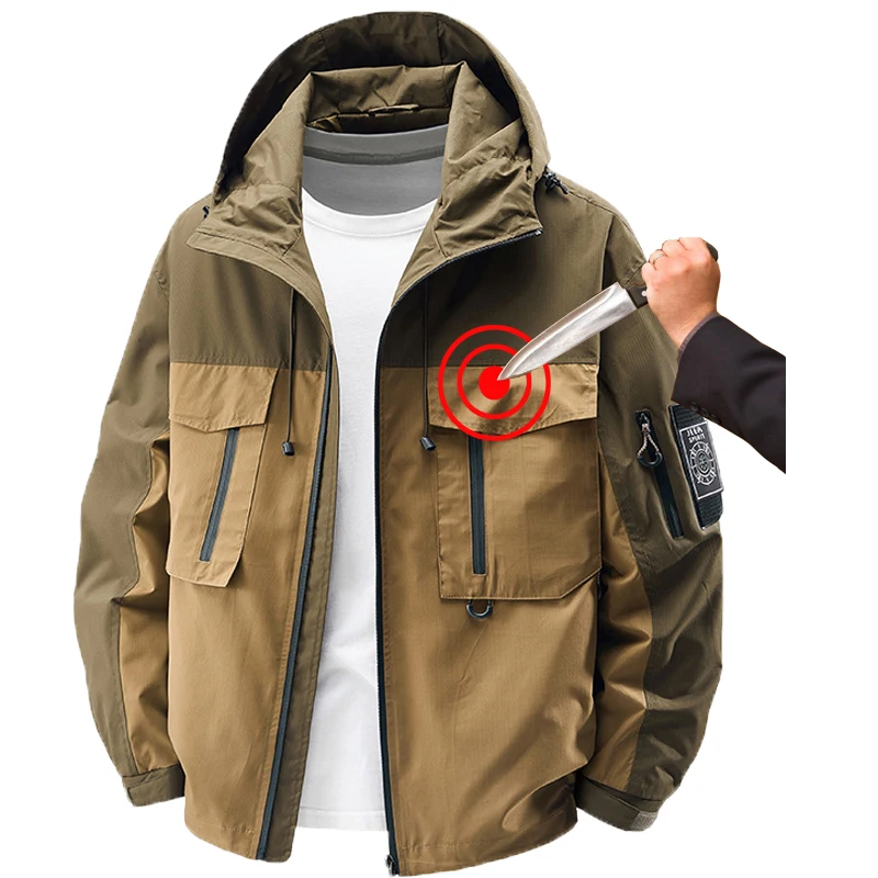 

Self Defense Anti Cut Clothes Anti-stab Knife Cut Resistant Men Jacket Security Officer Outdoor Tactic Slash Proof Jacket Coat6x