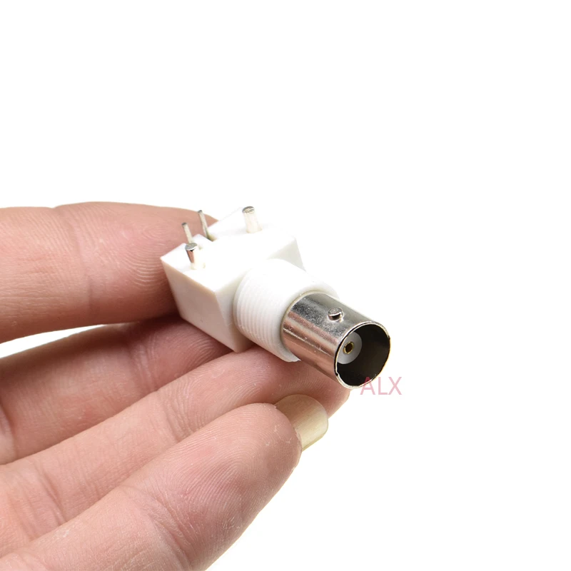 5PCS Q9 4pin BNC FEMALE socket right angle RF coaxial connector pcb mount 4 pin BNC JACK