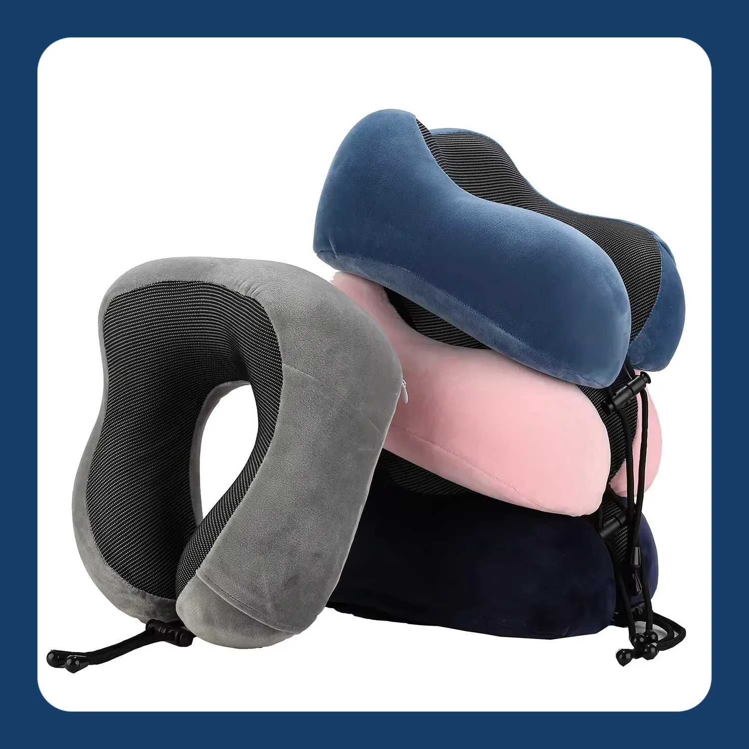 

Memory Foam U Shaped Neck Pillow - Soft Travel Companion with Massage Feature, Ideal for Airplane, Car & Cervical Support