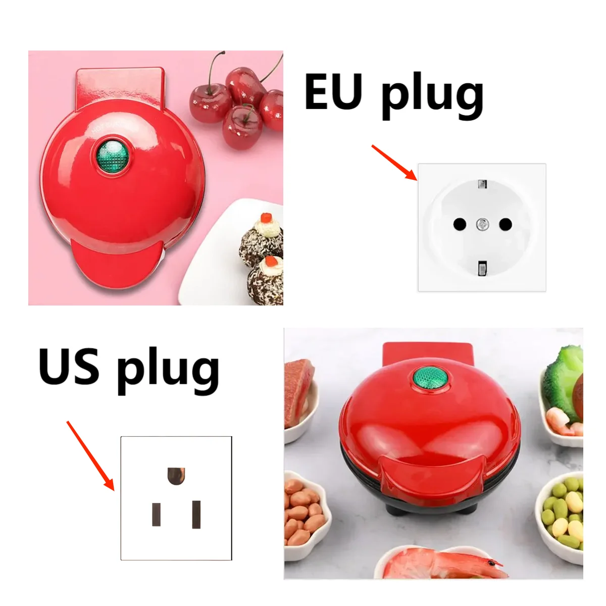 Mini wielofunkcyjny elektryczny gofrownica, piec do ciasta kanapkowego, forma śniadaniowa, przybory kuchenne, przybory kuchenne