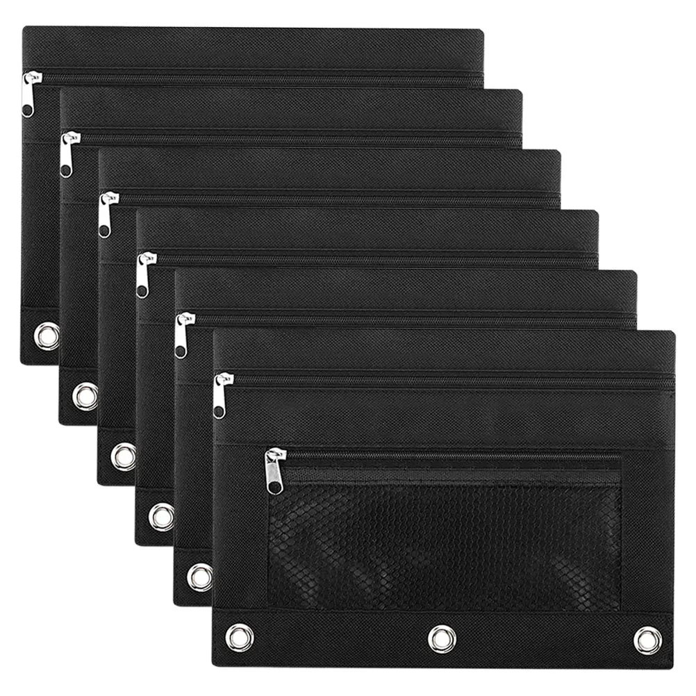 

6 Pcs Double-layer Pencil Bag Fabric Pouch School Supplies Small Daily Use Student