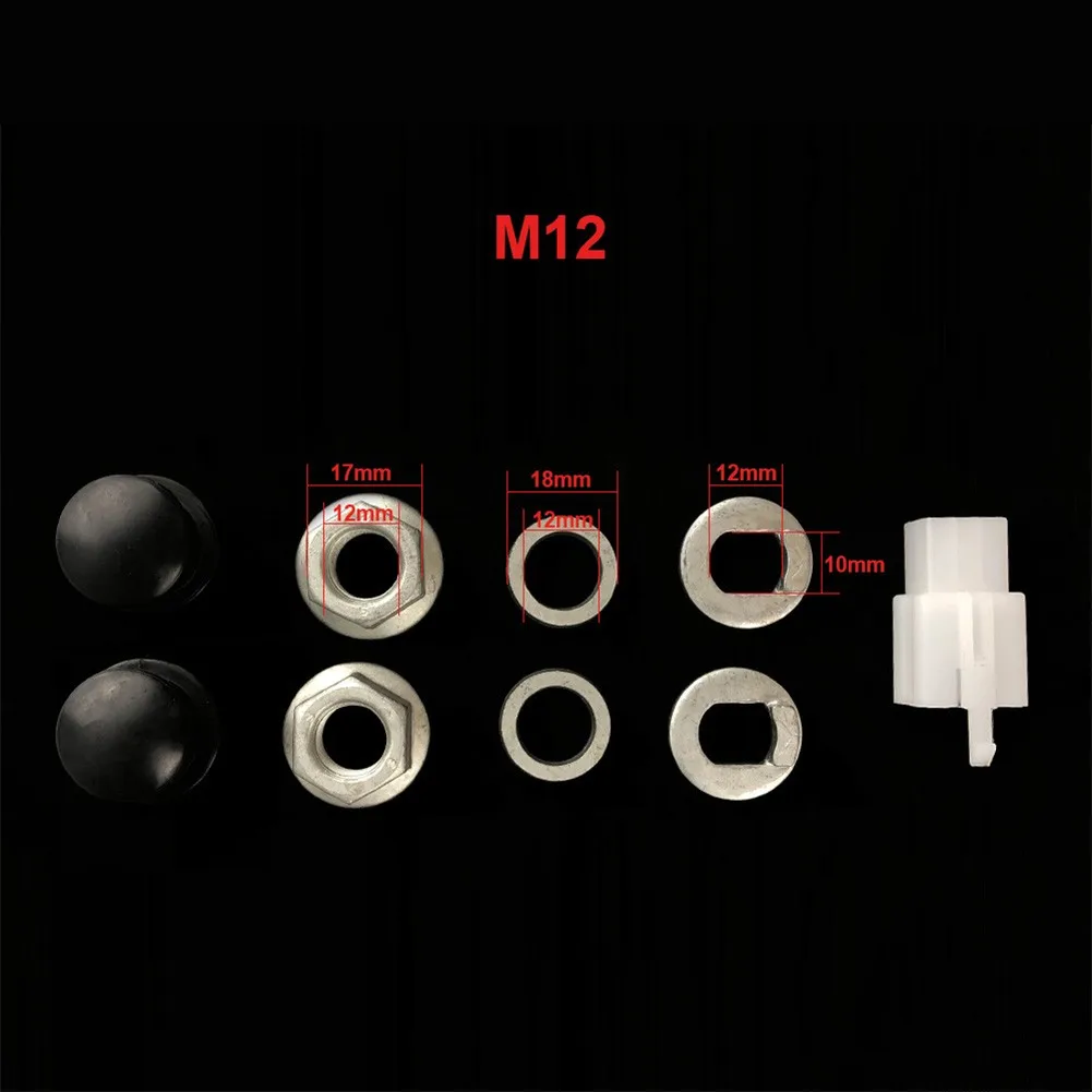 Electric Bicycle Hub Motor Axle M12 M14 Lock Nut/ Lock Washer /Spacer/ Nut Cover E-Bike Hub Motor Replacement Accessories Parts
