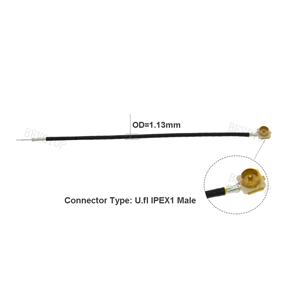 100pcs Open End Cable uFL//1 1 Male Plug Connector WIFI Antenna RG113 1.13mm Extension Pigtail Cable Cord