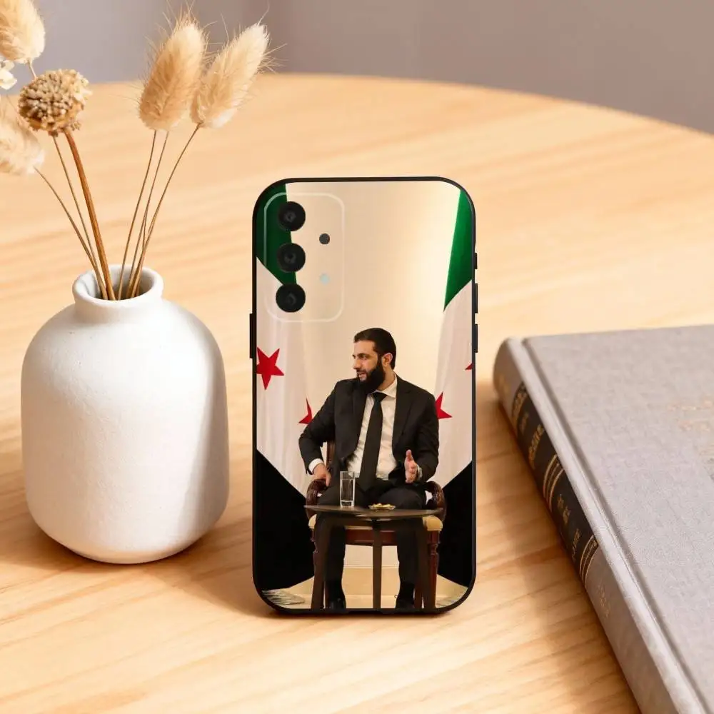 أحمد الشارا سوريا العلم جراب هاتف لسامسونج S25,24,23,22,30,21,10,9,Ultra,Plus,Lite,FE,4,5G حافظة سوداء ناعمة