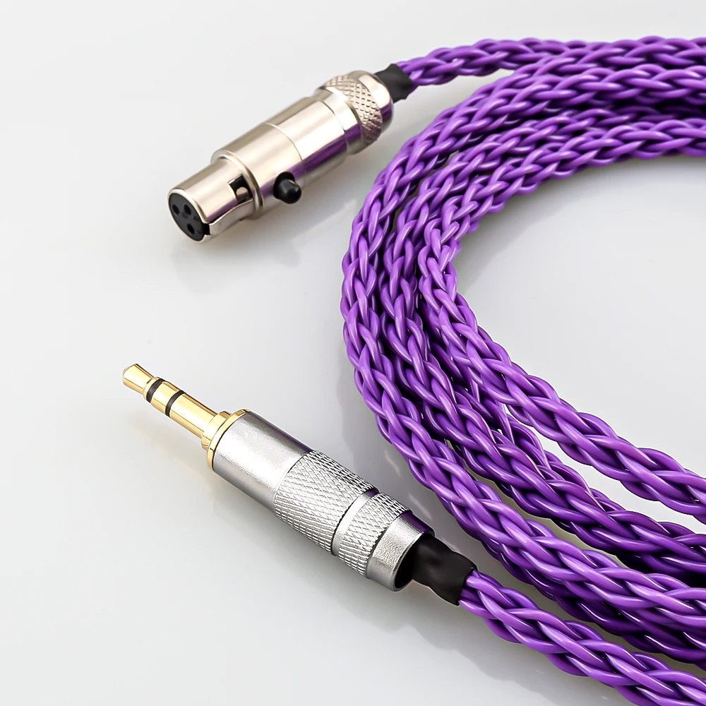 HiFi 8 Core Audio Headphone Upgraded cables 3.5mm stereo plug to mini XLR for AK G Q701, K240S ,K271 ,K702 ,K141 ,K171, K712