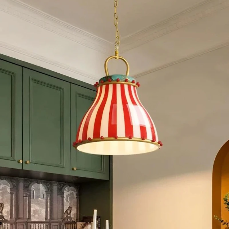 2026 Retro Color Glass Pendant Light Candy Pendant Lamp Bedroom Living Room Restaurant Hotel Shop Kids Room Art Hanging Lamp