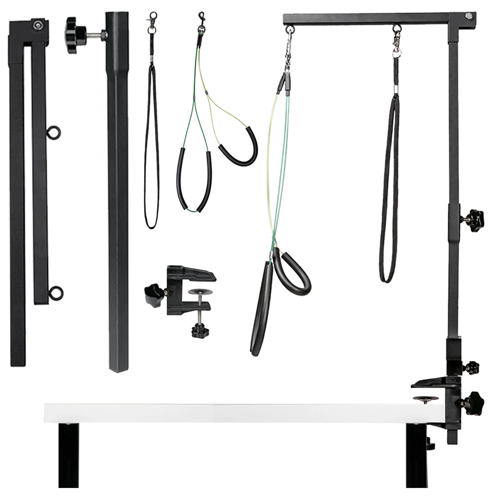 Suspender Grooming Table Arm Support Height Adjustable Dog Shower Stand Stainless Steel Telescopic Pet Grooming Stand with Sling