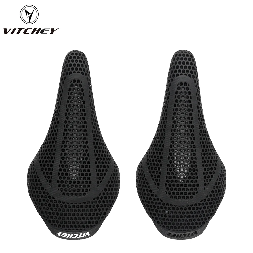 Vitchey Ultra Light Carbon Fiber 3D Printing bike Saddle 200g Hollow and Breathable MTB Road Bike Seat Men Women Bike Parts