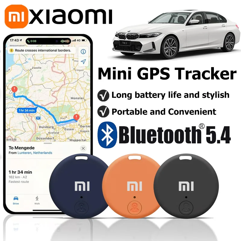 Xiaomi-rastreador Mini GPS Bluetooth 5,4, dispositivo antipérdida, bolsa para mascotas y niños, seguimiento de billetera para IOS y Android, 