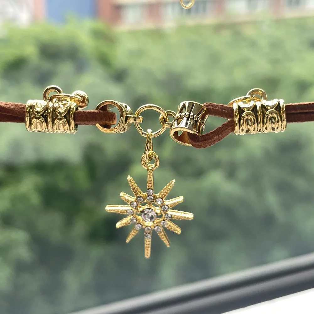 

Gold Sun Zicron Necklace Summer Boho Jewelry for Women and Girls