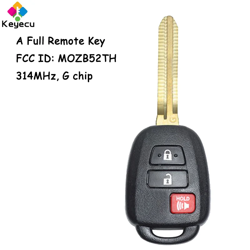 

KEYECU Replacement Remote Control Car Key With 3 Buttons 314MHz G Chip for Scion tC iQ 2013 2014 2015 2016 Fob FCC ID: MOZB52TH