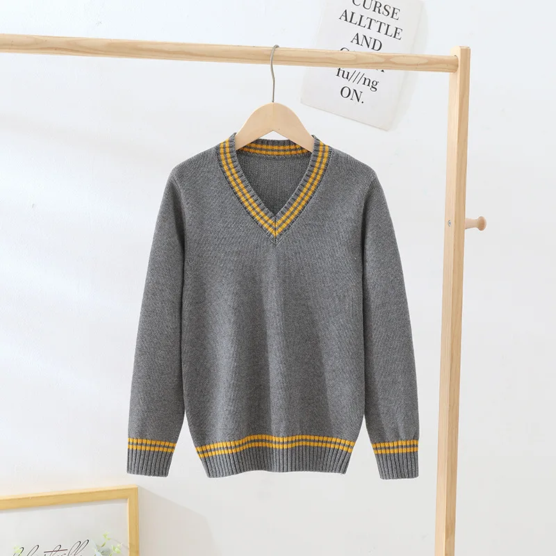 New Fashion Knitted Sweater for Big Boys Korean Teenage School Boys England Style Pullover Sweaters Children Clothing 4-18 Years