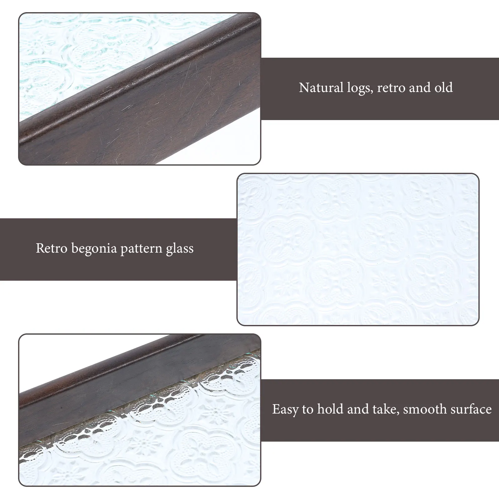 

Begonia Flower Wood Tray Reusable Snack Plate Dessert Fruit Home Kitchenware Lightweight Portable Storage Saucer