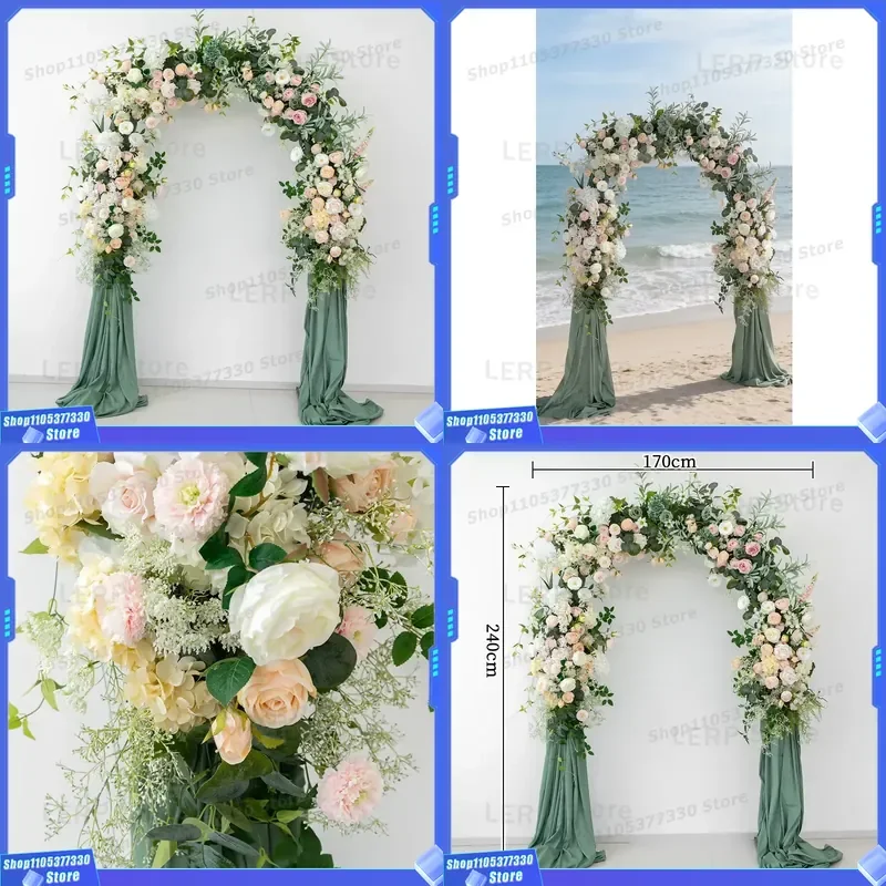 8ft Artificial Flower Arch Wedding Decoration New Trend Party Backdrop for Valentine Day Christmas Event Centerpiece Stand