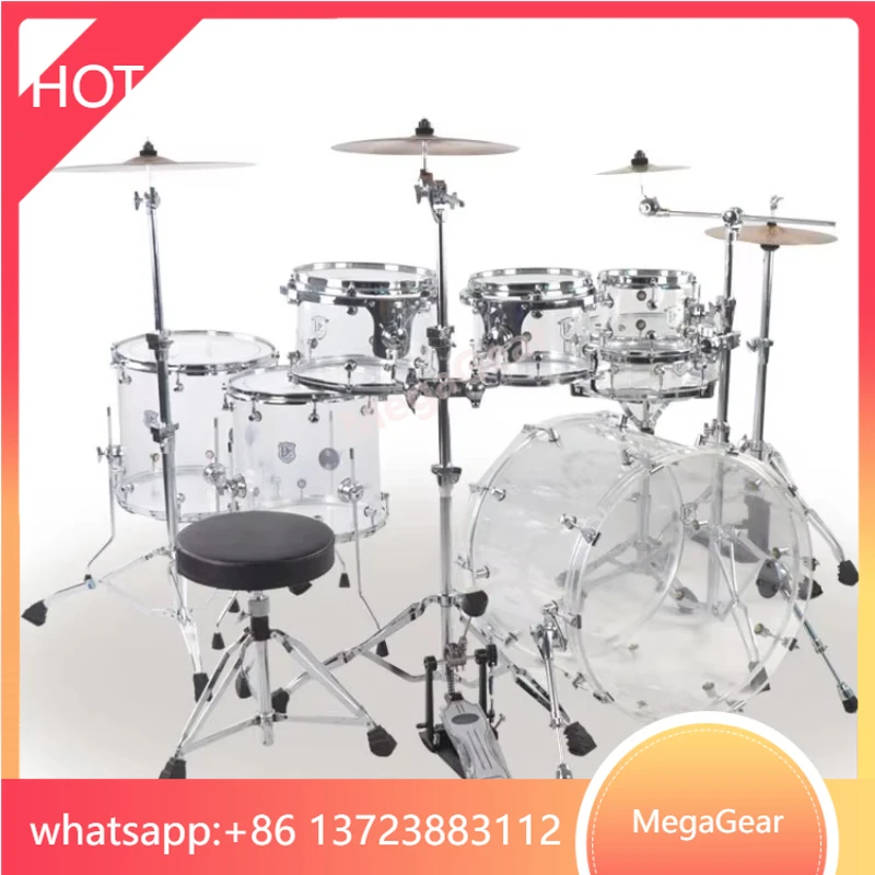 

Высококачественные музыкальные инструменты, акриловый барабанный набор из 7 предметов