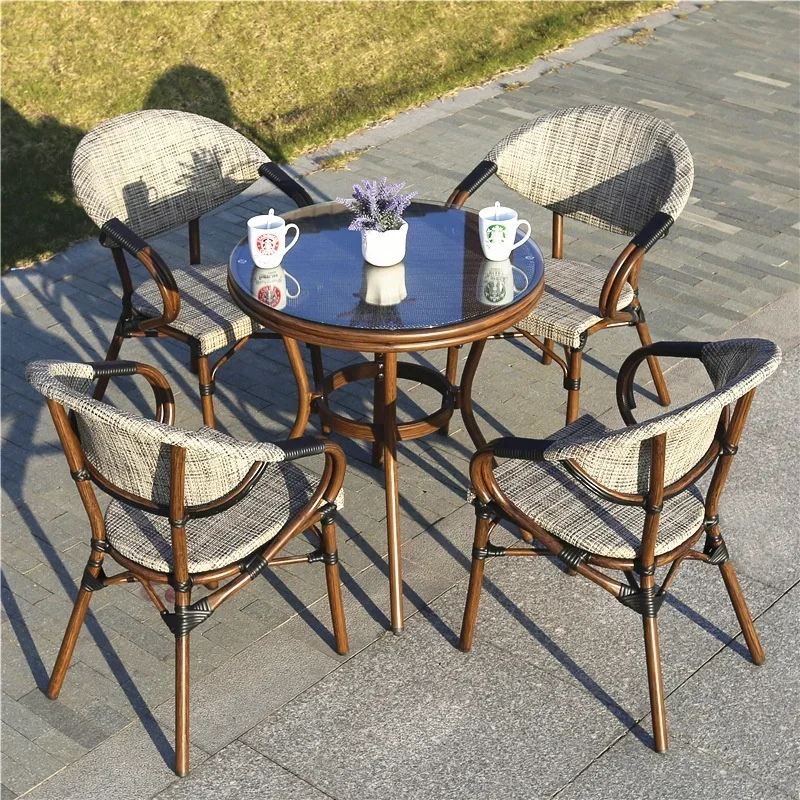 

#new Italy design unique black metal and cord rope garden outdoor casual sofa furniture poolside platform corner set