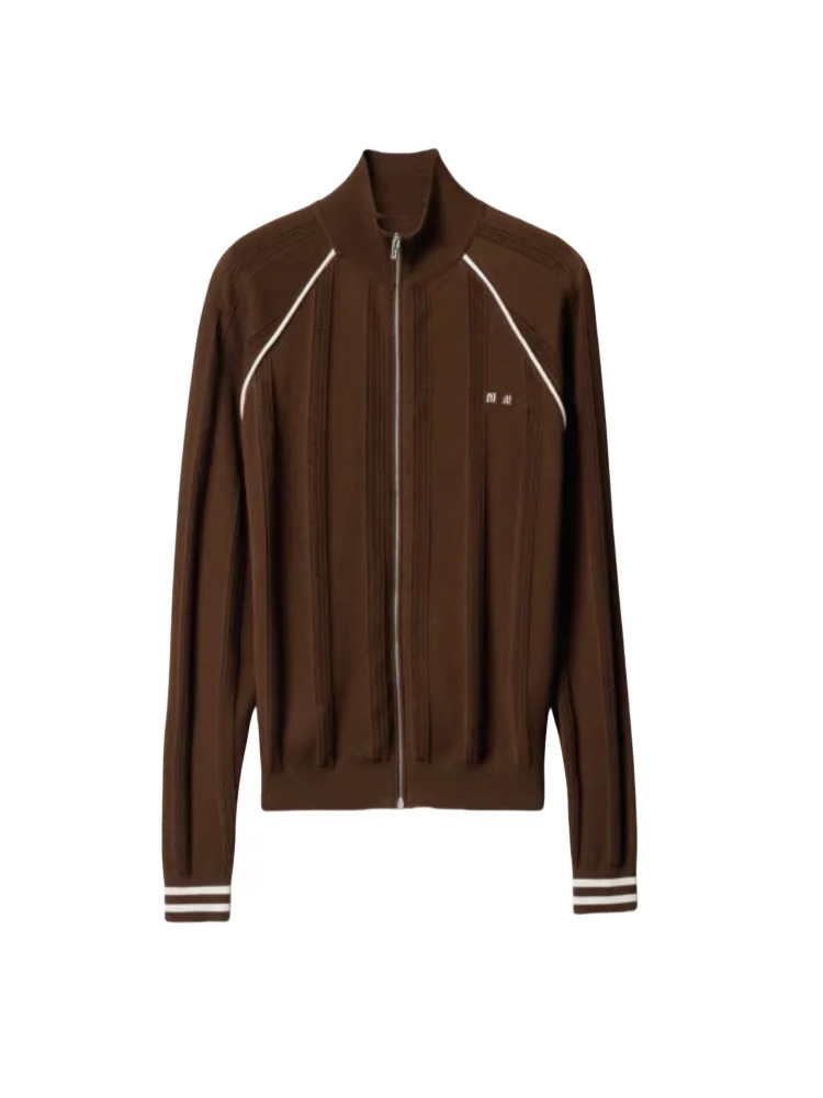 

Модный вязаный кардиган, лето 2021, универсальная верхняя одежда с вышивкой в полоску и воротником-стойкой South Oil Faion для женщин