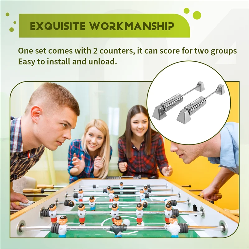 B93B-Upgrade 2 pezzi contatore di calcio da tavolo in metallo 10 numeri contatore di punteggio indicatore per tavolini da biliardino standard
