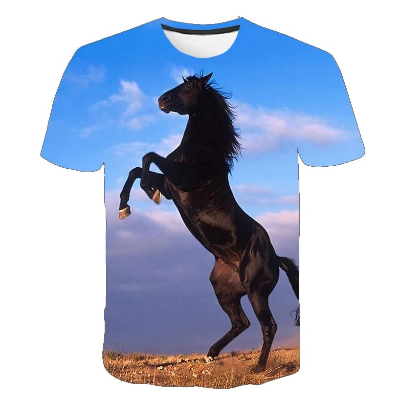 

New Summer Fashion Men Ladies Kids Unicorn T-shirt Animal Horse Pattern Casual Street Style Breathable Lightweight Cool Top