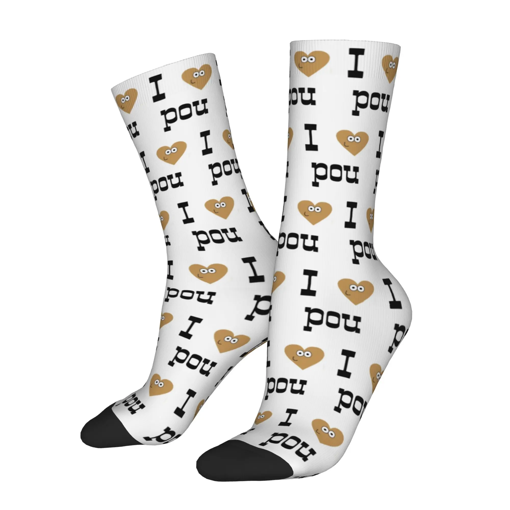 I Pou You Cute Alien  Socks Men's Women's Casual Virtual Pet Socks Hip Hop Spring Summer Autumn Winter Middle Tube Socks Gifts