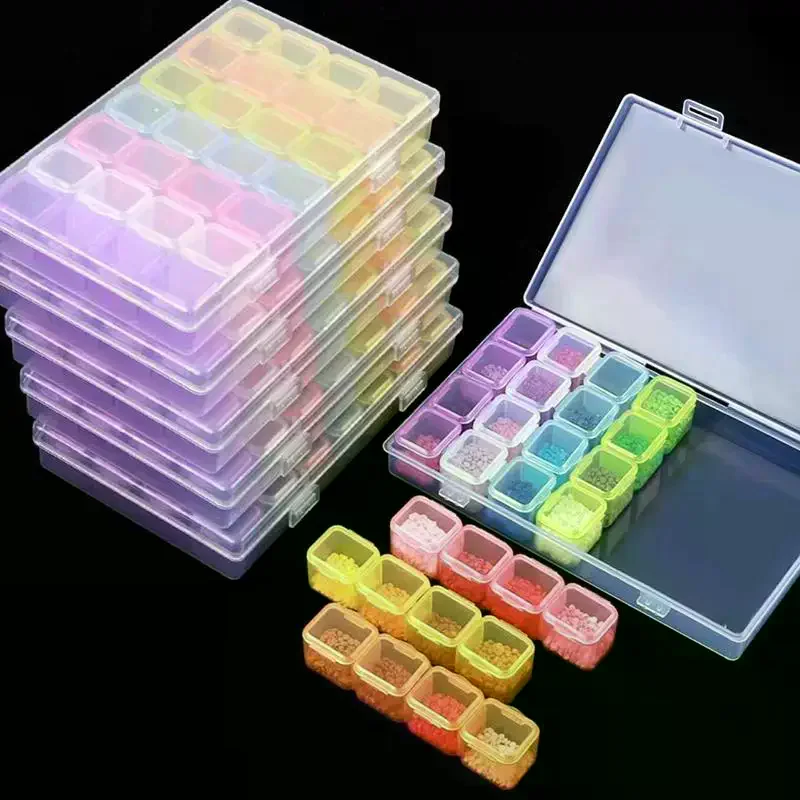 

28 Compartment Storage Box Adjustable Clear Plastic Storage Box For Jewelry Earrings Beads Screws Small Accessories
