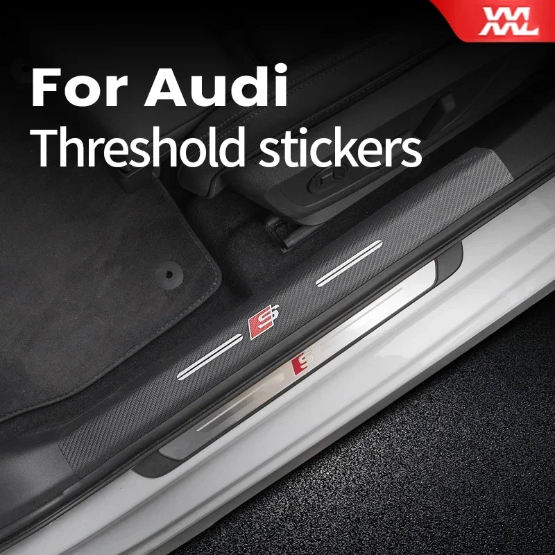 Scratch-resistant Door Sill Thresholds Protective Stickers for Audi A3 S3 8Y 2021 2020 Sedan Hatchback Car Interior Accessories