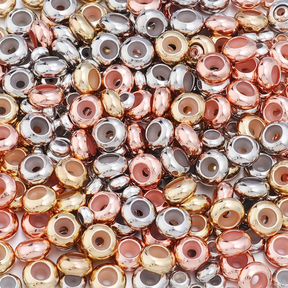 20pcs 4/5/6/7/8/10mm Copper Adjustment Beads with Silicone Ring Stopper Spacer Beads for Jewelry Making DIY Bracelet Supplies