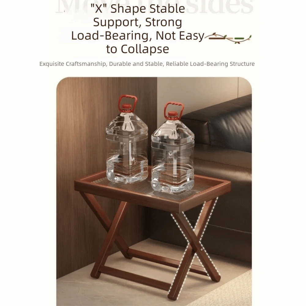Sturdy Base Wooden Small Table Quick Setup Space Saving Folding Sofa Table Stable Compact Foldable Coffee Table Home Living Room