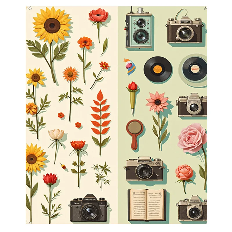 1 قطعة بطانية الفانيلا خمر الأزهار وكاميرا طباعة رمي بطانية لديكور المنزل مريح #2